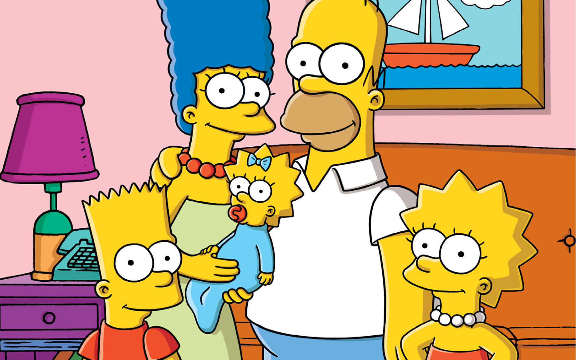 Photographie de la famille animée Simpson